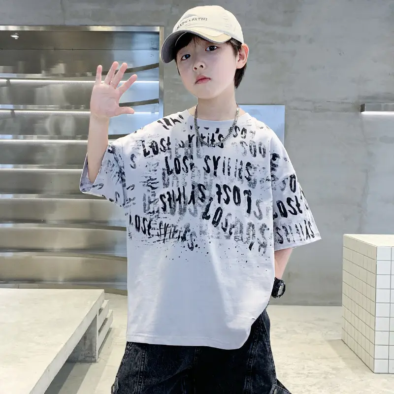 Summer Boys T-shirt Half Sleeve Letters Cool Teen — feature 13