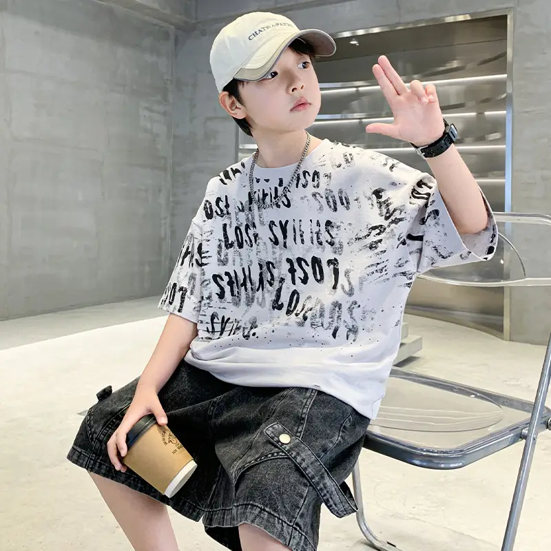Summer Boys T-shirt Half Sleeve Letters Cool Teen — feature 6