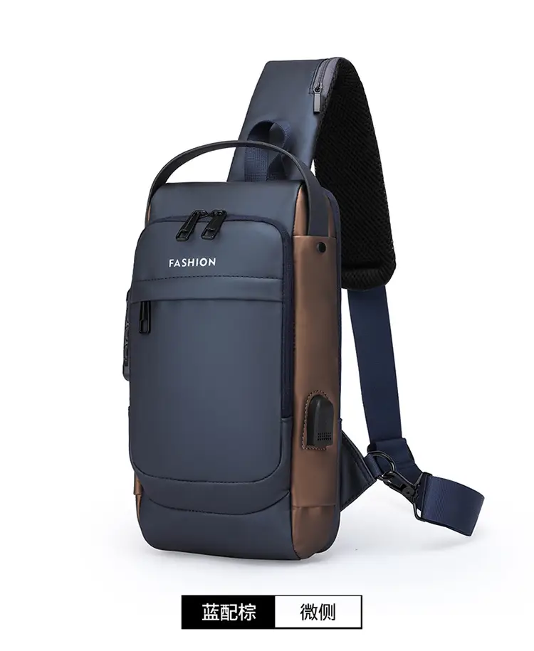 Men's Anti-Theft Chest Bag Black Waterproof Sports Bag — feature 15