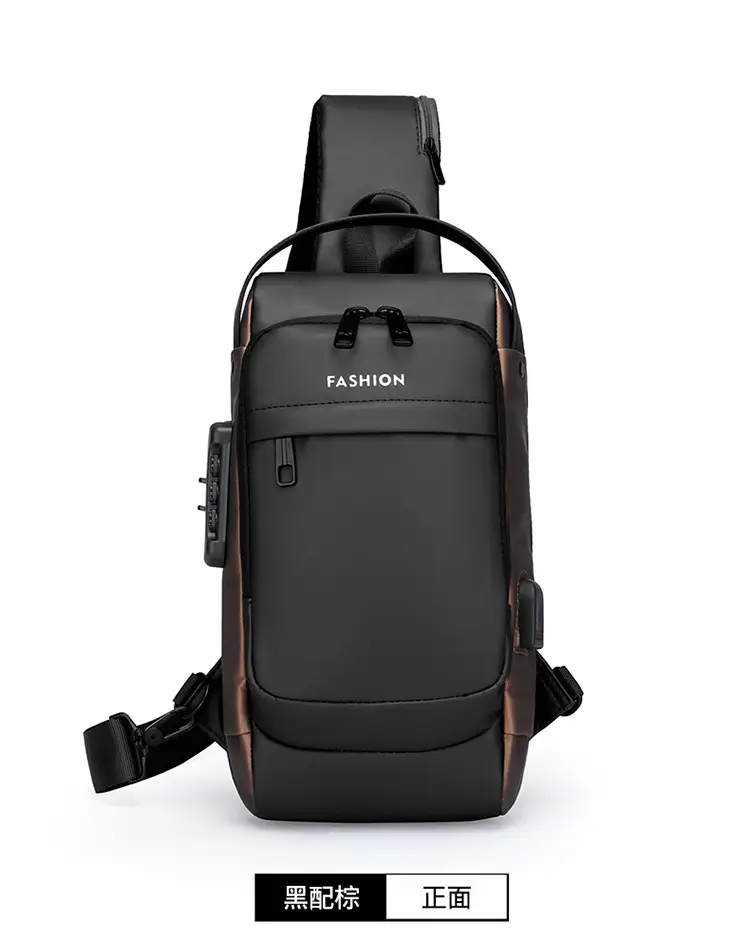 Men's Anti-Theft Chest Bag Black Waterproof Sports Bag — feature 18