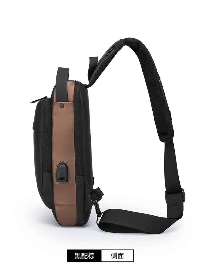 Men's Anti-Theft Chest Bag Black Waterproof Sports Bag — feature 19