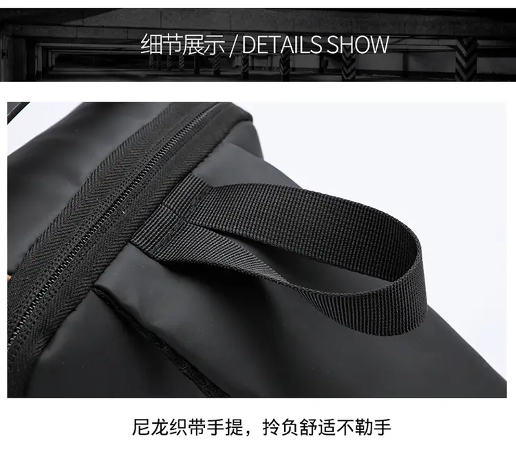 Men's Anti-Theft Chest Bag Black Waterproof Sports Bag — feature 22