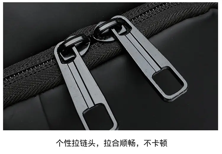 Men's Anti-Theft Chest Bag Black Waterproof Sports Bag — feature 23