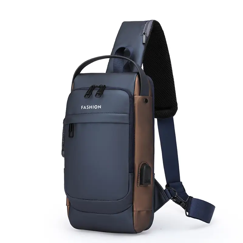Men's Anti-Theft Chest Bag Black Waterproof Sports Bag