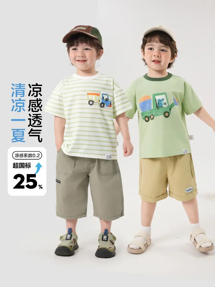 Boys T-shirt White Card Print Summer Cool - Image 6