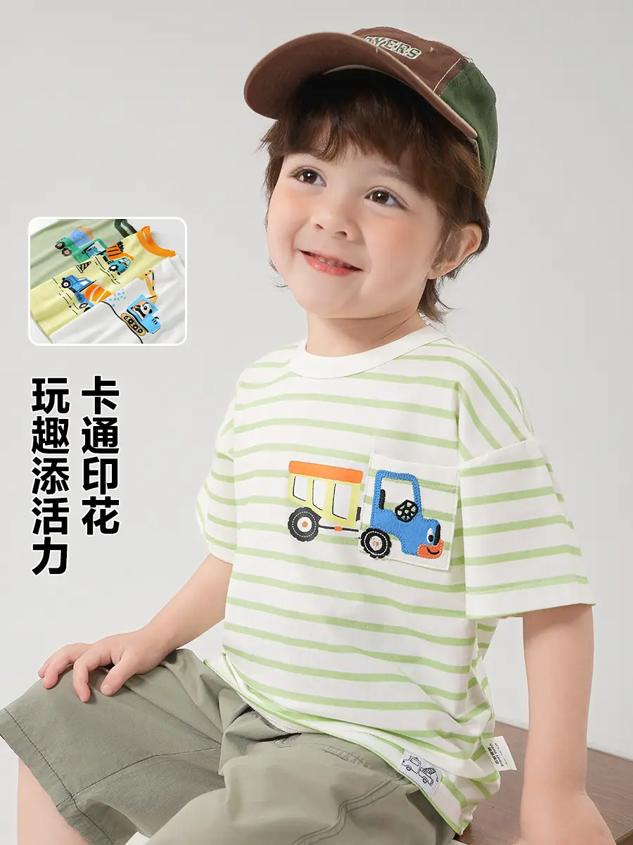 Boys T-shirt White Card Print Summer Cool - Image 7
