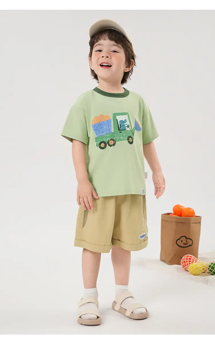 Boys T-shirt White Card Print Summer Cool — feature 21