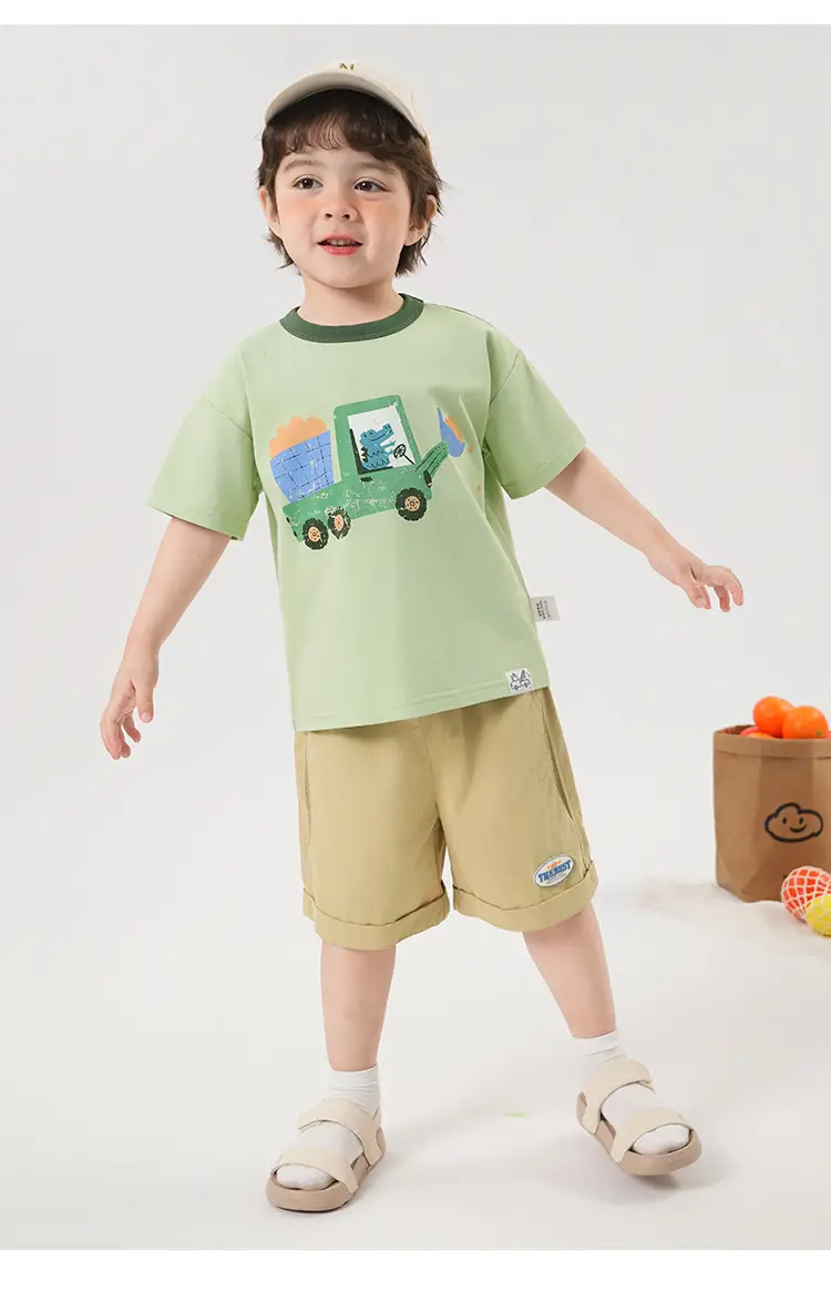 Boys T-shirt White Card Print Summer Cool — feature 22
