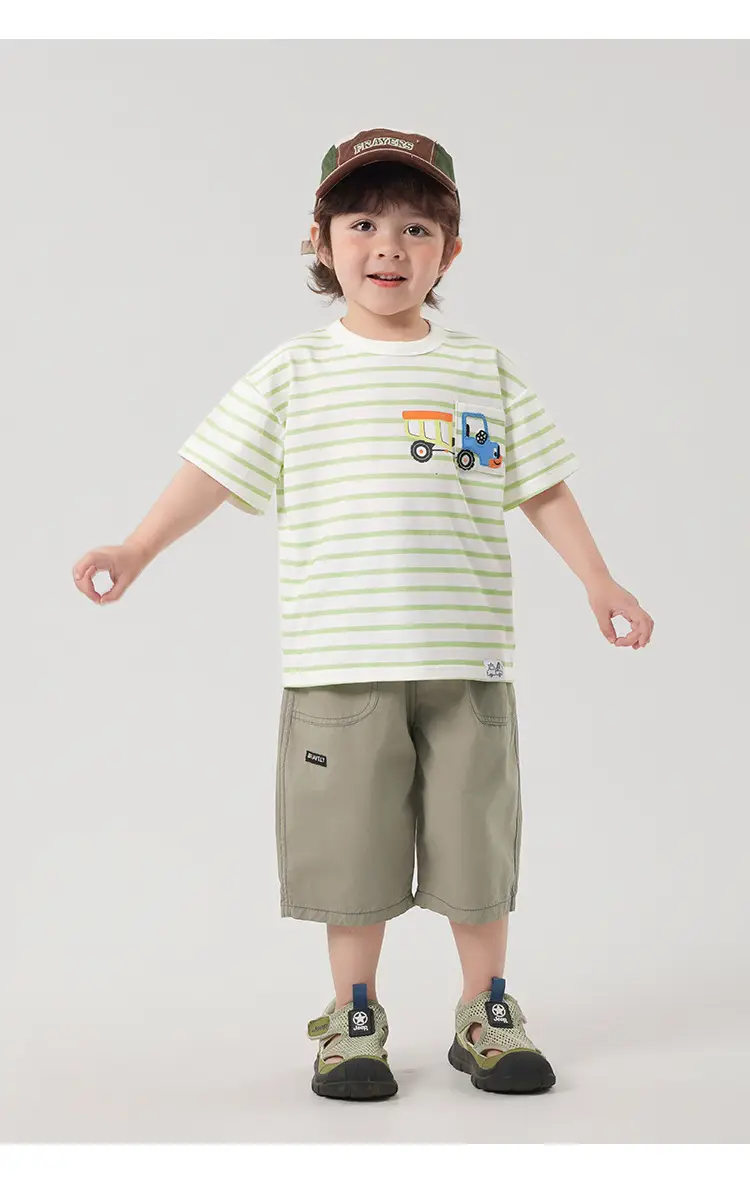 Boys T-shirt White Card Print Summer Cool — feature 28
