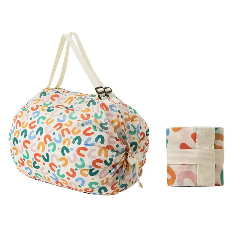 Colorful Foldable Canvas Shopping Bag Travel Shoulder Portable - Image 2