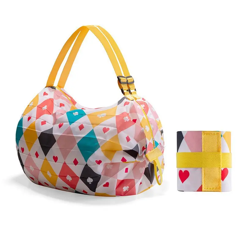 Colorful Foldable Canvas Shopping Bag Travel Shoulder Portable - Image 9