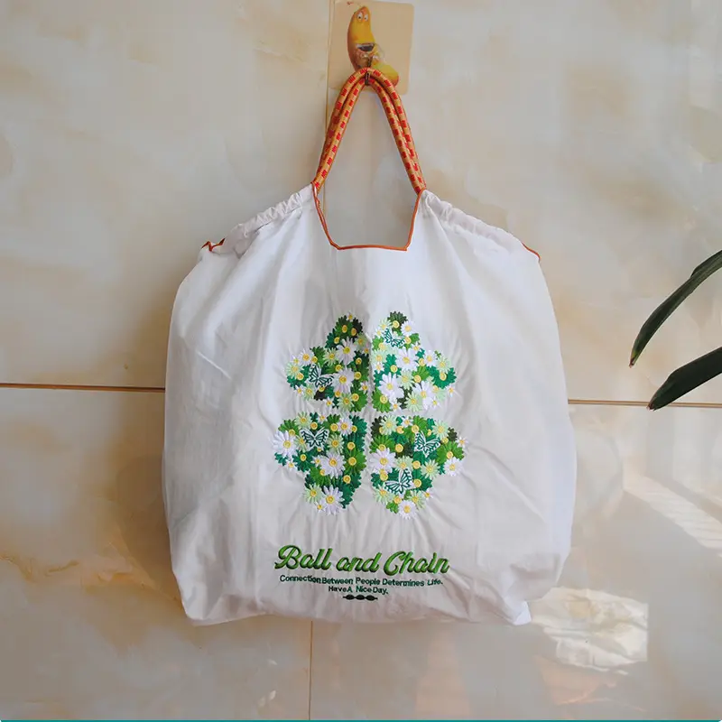 Embroidered Floral Tote Bag Large Capacity Casual Shoulder Bag - Image 15
