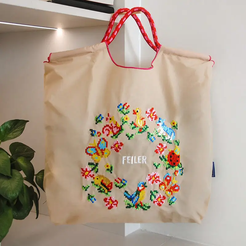 Embroidered Floral Tote Bag Large Capacity Casual Shoulder Bag - Image 6