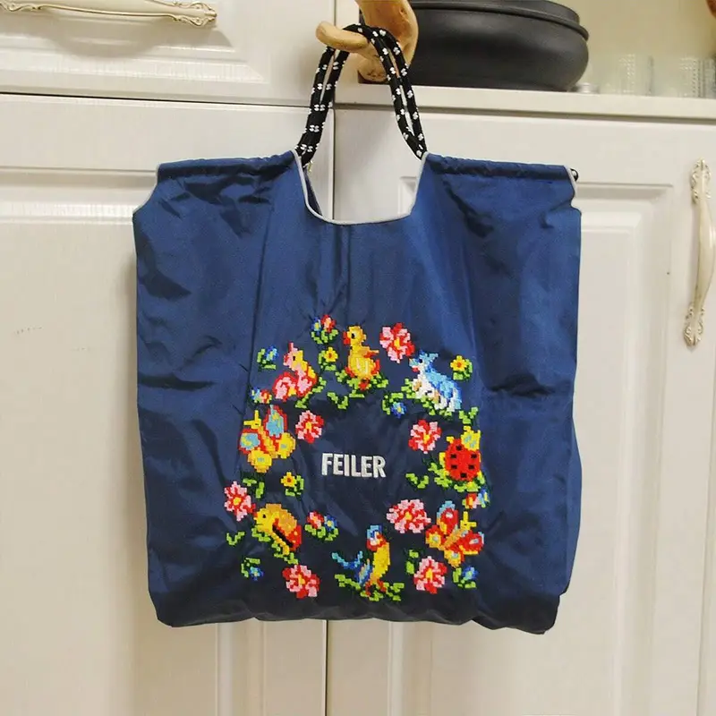 Embroidered Floral Tote Bag Large Capacity Casual Shoulder Bag - Image 7