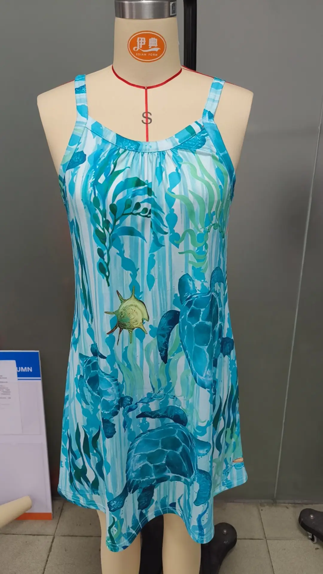 2025 Printed Ocean Style Summer Dress Large Women — feature 2