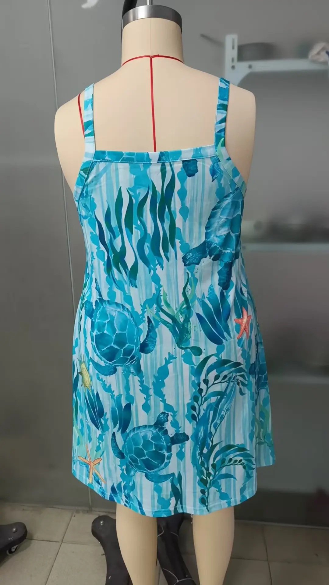 2025 Printed Ocean Style Summer Dress Large Women — feature 3