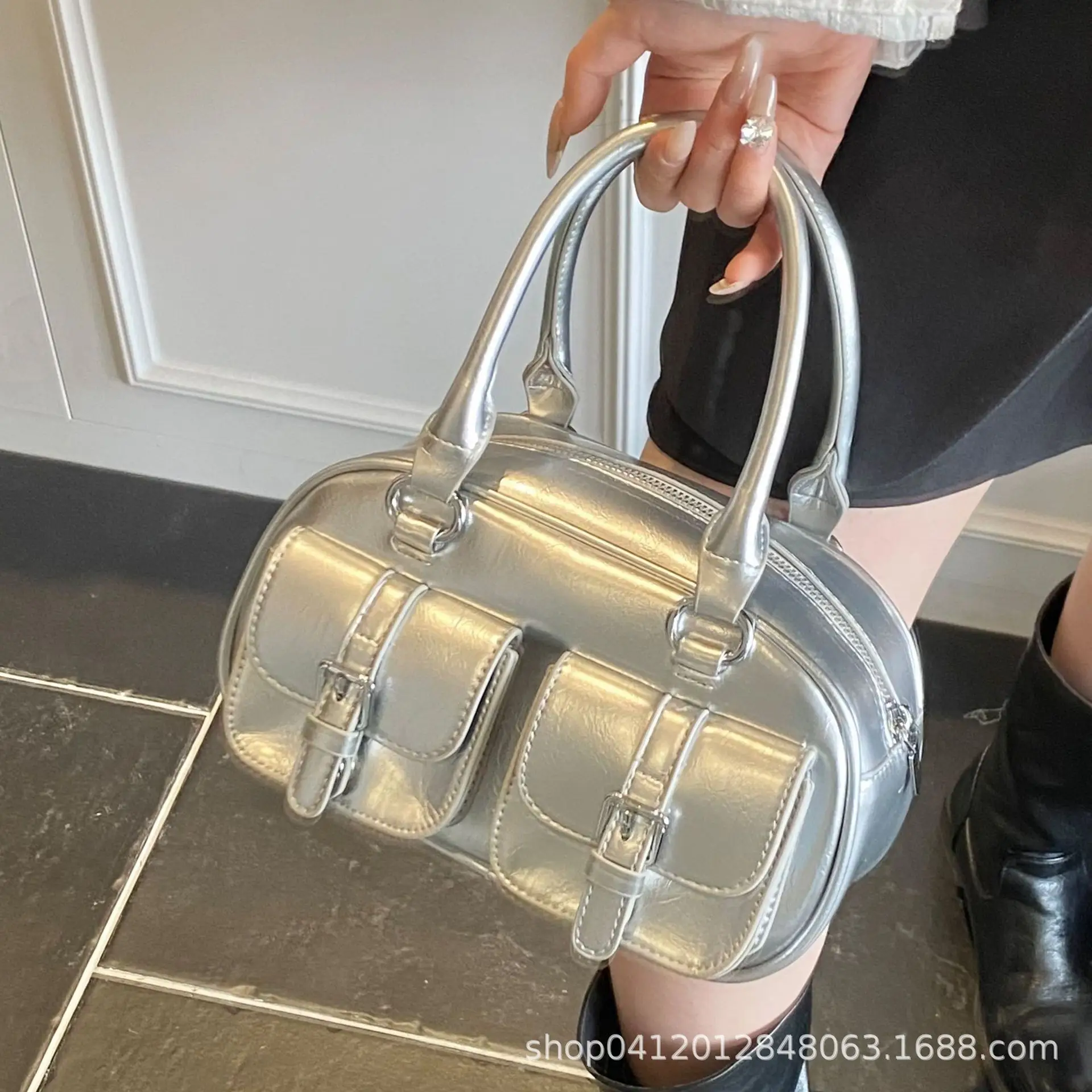 Silver Crossbody Bag for Women 2025 Korean Style - Image 8