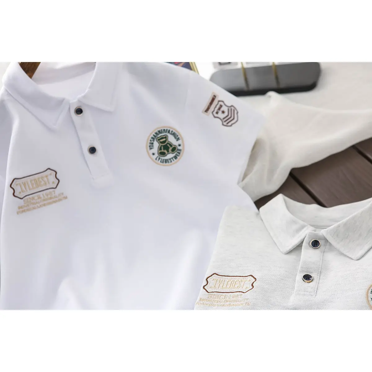 Boys Polo Shirt White Short Sleeve Summer 2025 Medium Large