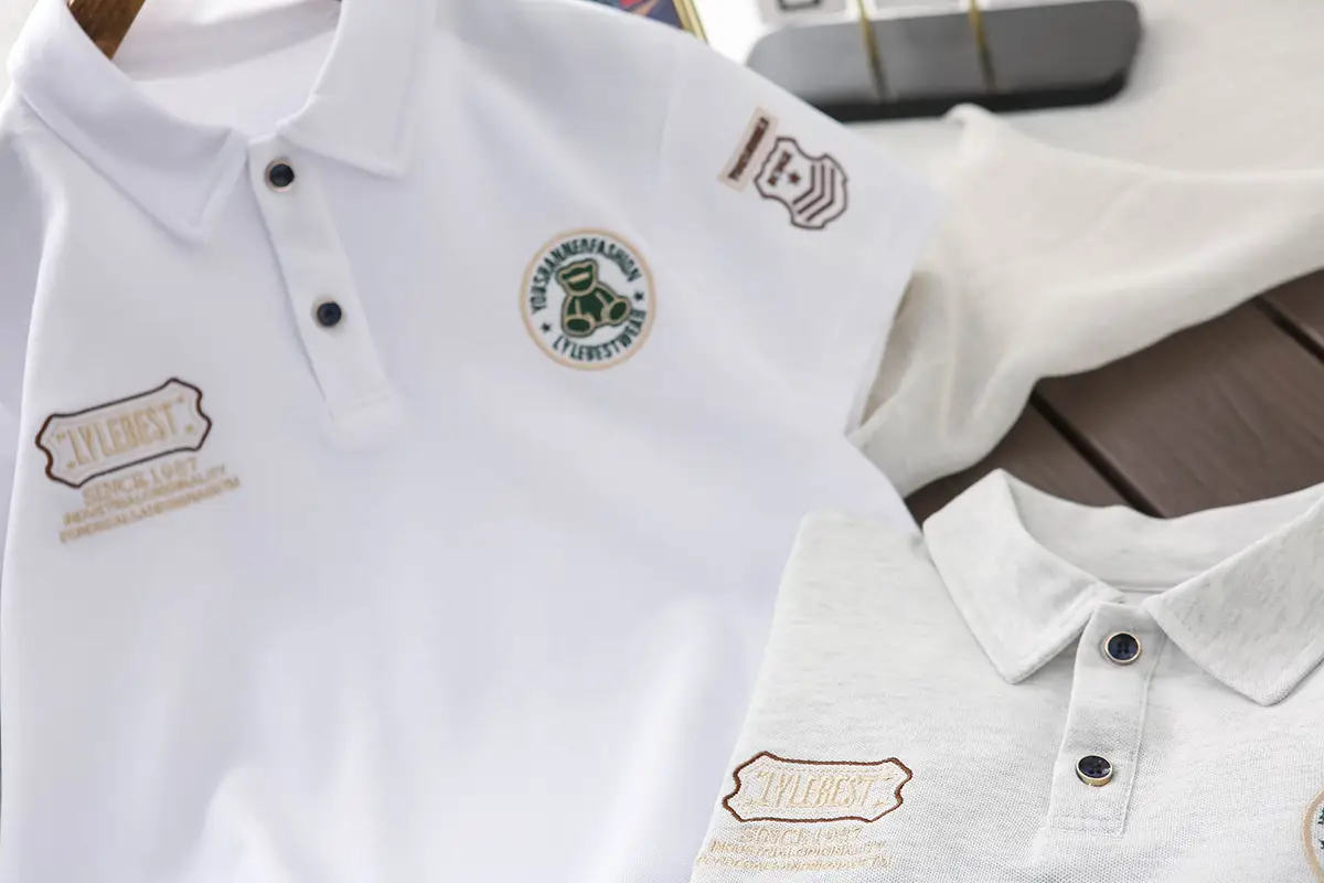 Boys Polo Shirt White Short Sleeve Summer 2025 Medium Large — feature 2