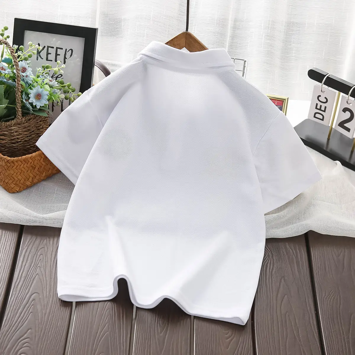 Boys Polo Shirt White Short Sleeve Summer 2025 Medium Large — feature 4