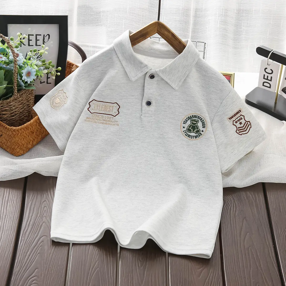 Boys Polo Shirt White Short Sleeve Summer 2025 Medium Large — feature 5