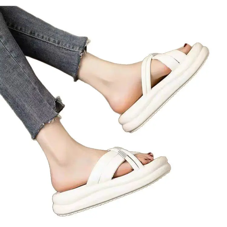 Women's White Rhinestone Sandals Summer 2024 - Image 7