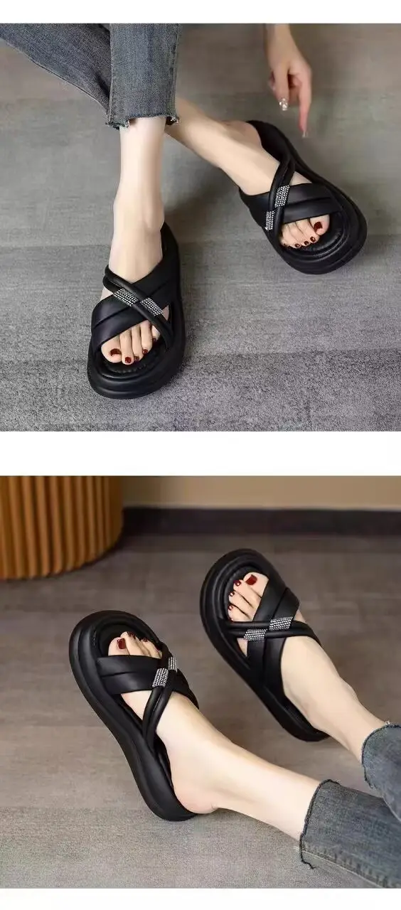 Women's White Rhinestone Sandals Summer 2024 — feature 11