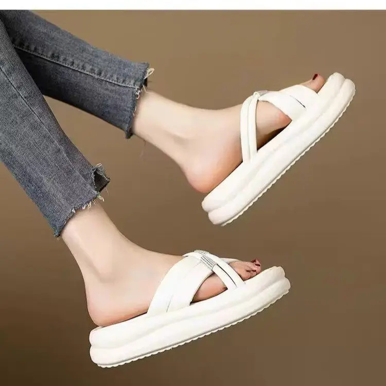 Women's White Rhinestone Sandals Summer 2024 — feature 5