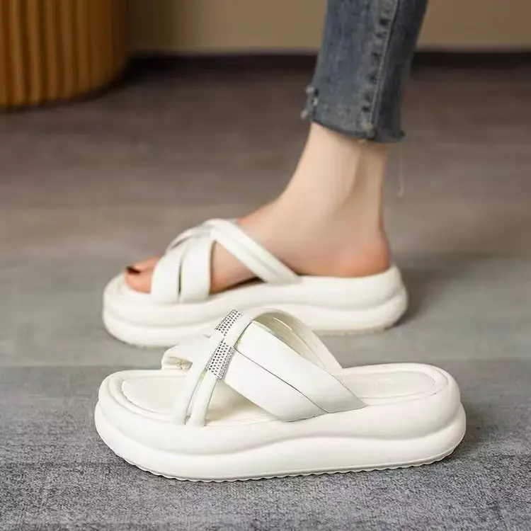 Women's White Rhinestone Sandals Summer 2024 — feature 6