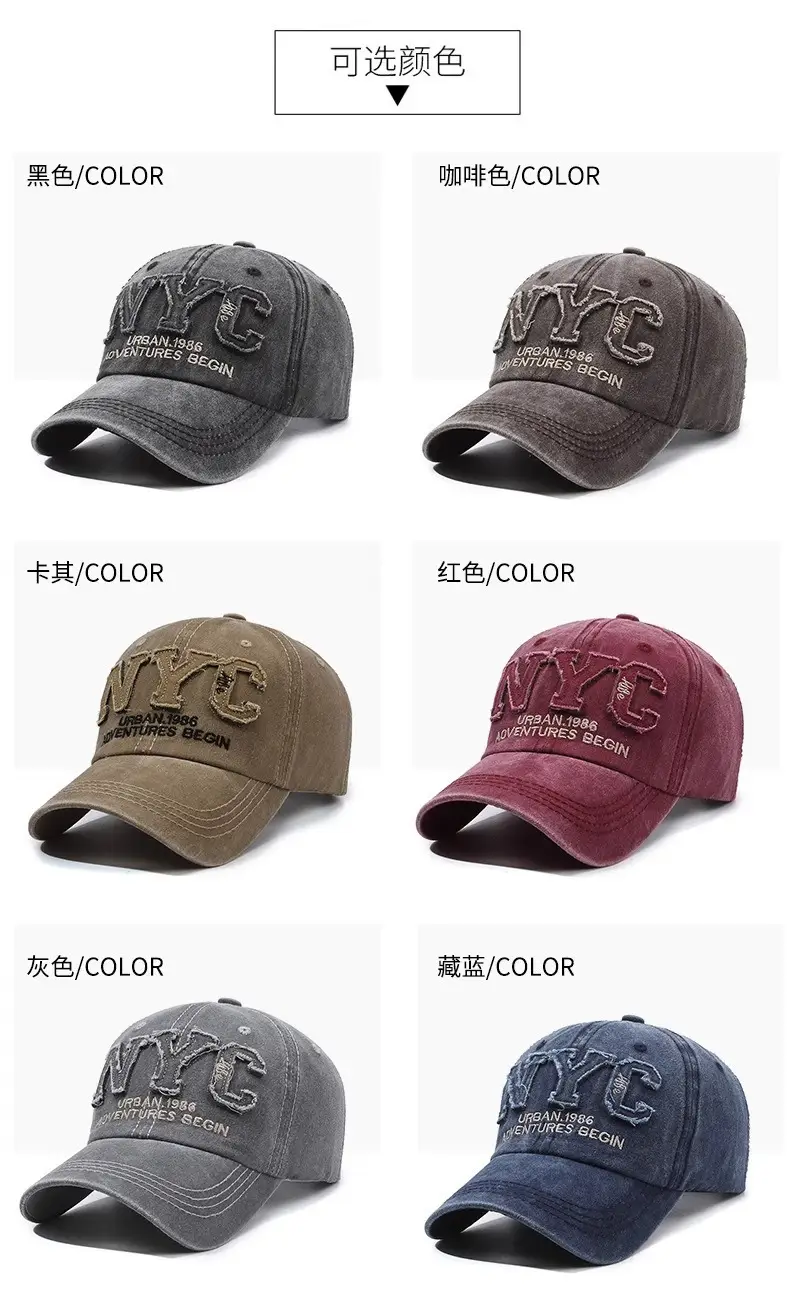 Vintage NYC Letter Hat for Men Women Casual Baseball Cap — feature 11