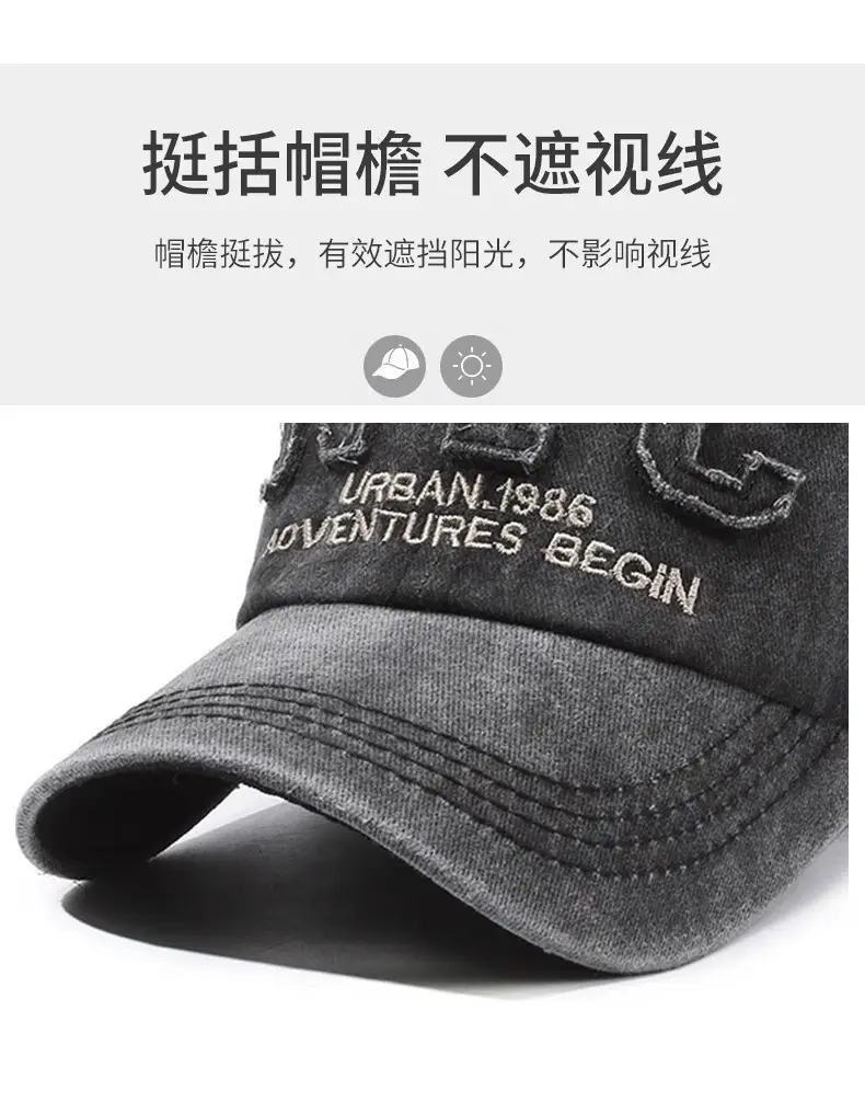 Vintage NYC Letter Hat for Men Women Casual Baseball Cap — feature 6