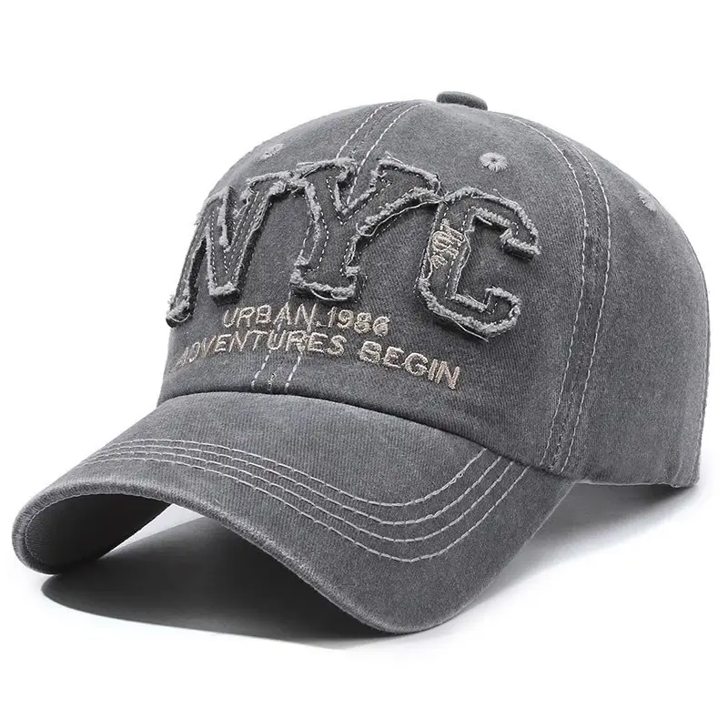 Vintage NYC Letter Hat for Men Women Casual Baseball Cap