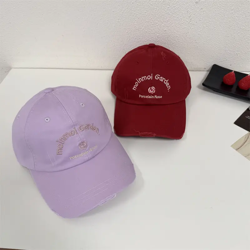 Women White Floral Letter Cap Baseball Cap - Image 10