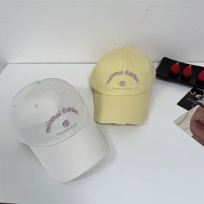 Women White Floral Letter Cap Baseball Cap - Image 11