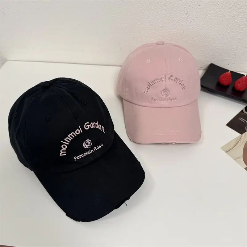 Women White Floral Letter Cap Baseball Cap - Image 12