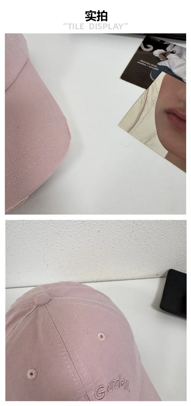 Women White Floral Letter Cap Baseball Cap — feature 5