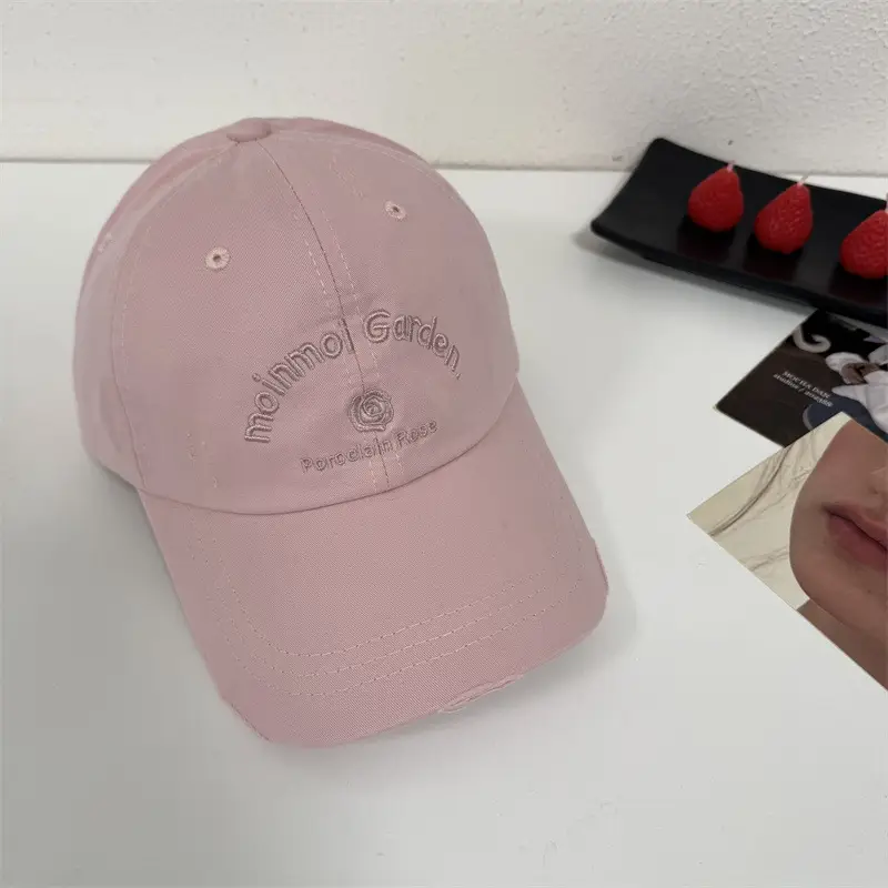Women White Floral Letter Cap Baseball Cap - Image 3