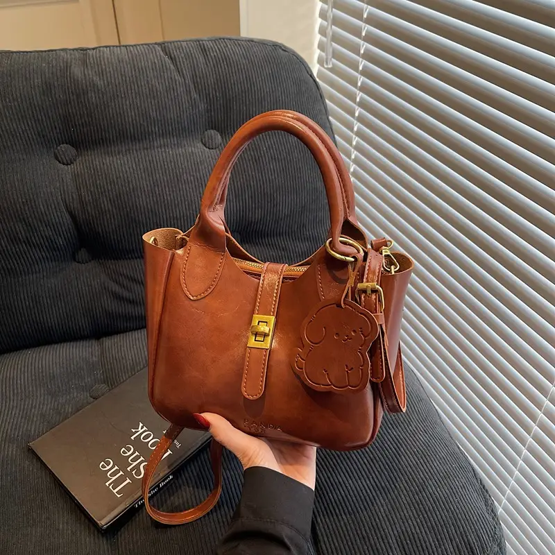 Red Leather Shoulder Bag for Women 2025