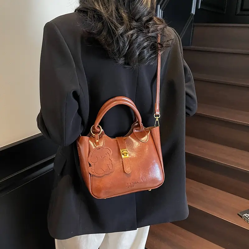 Red Leather Shoulder Bag for Women 2025