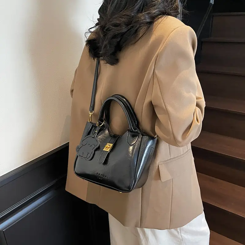 Red Leather Shoulder Bag for Women 2025