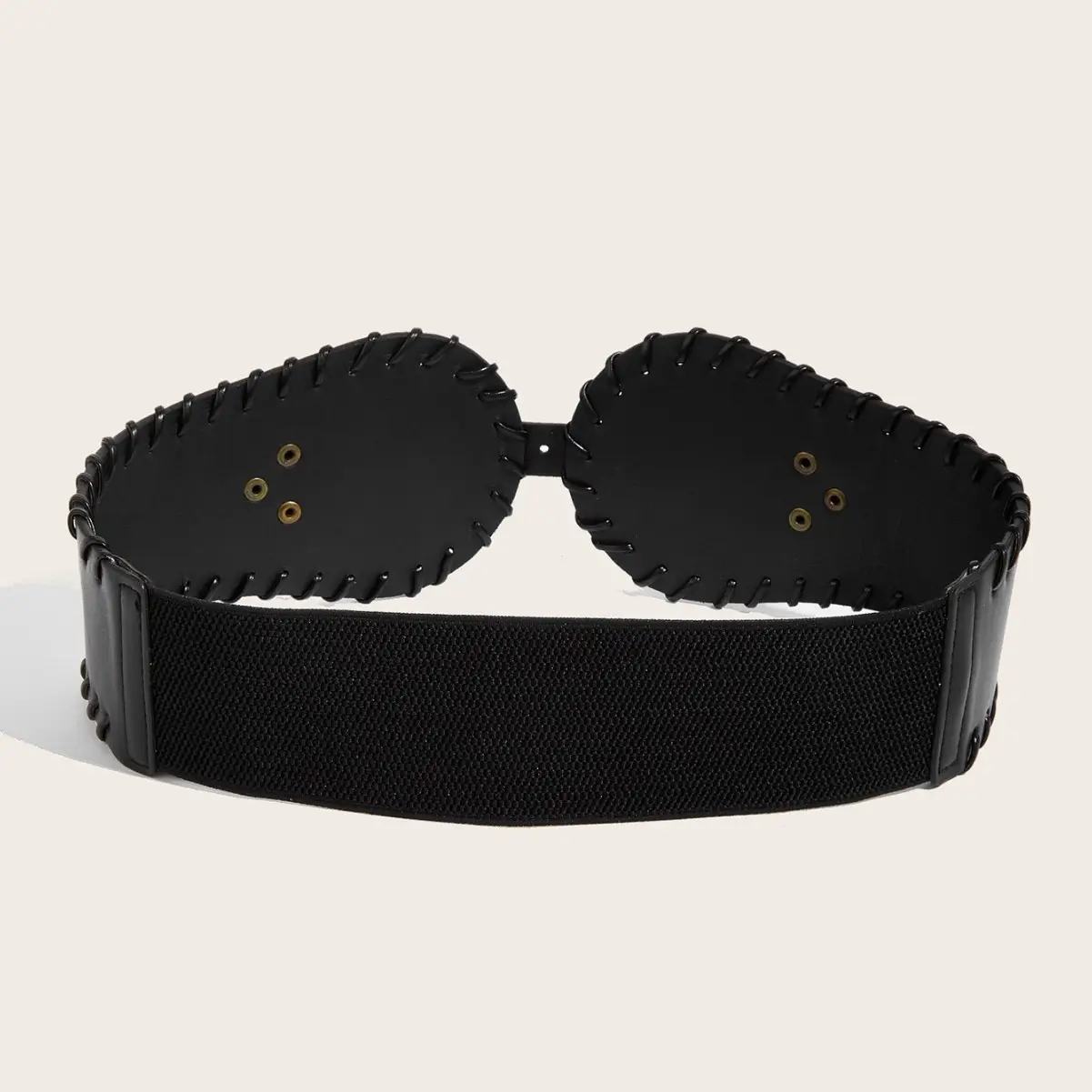 Black Elastic Waist Belt for Women Tight Fit Decorative Coat Belt - Image 5