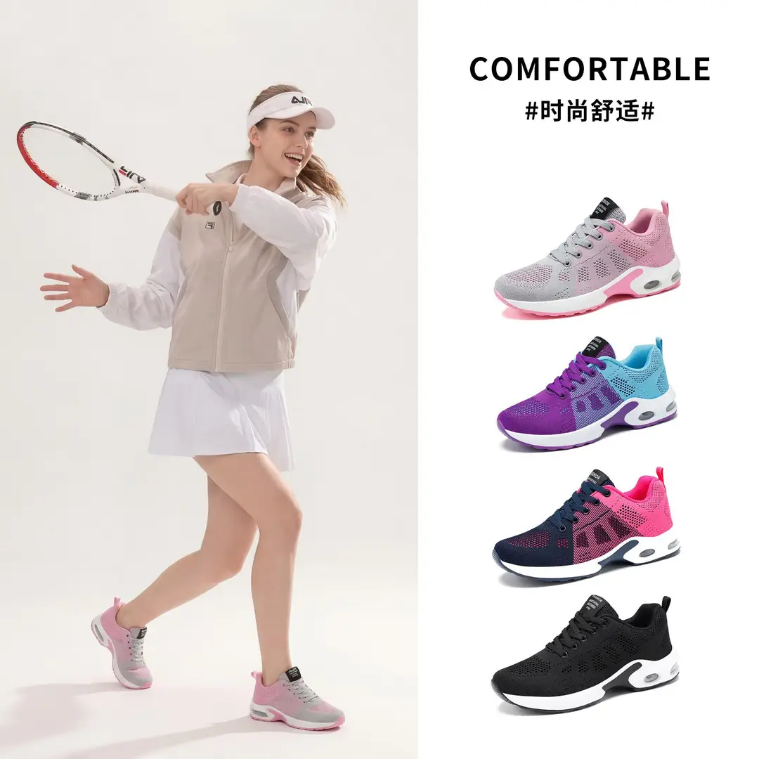 Women's Shoes Versatile Spring Large Size Casual Shoes Breathable Lightweight Lace-Up Air Cushion Cross-Border Sneakers for Women - Image 6
