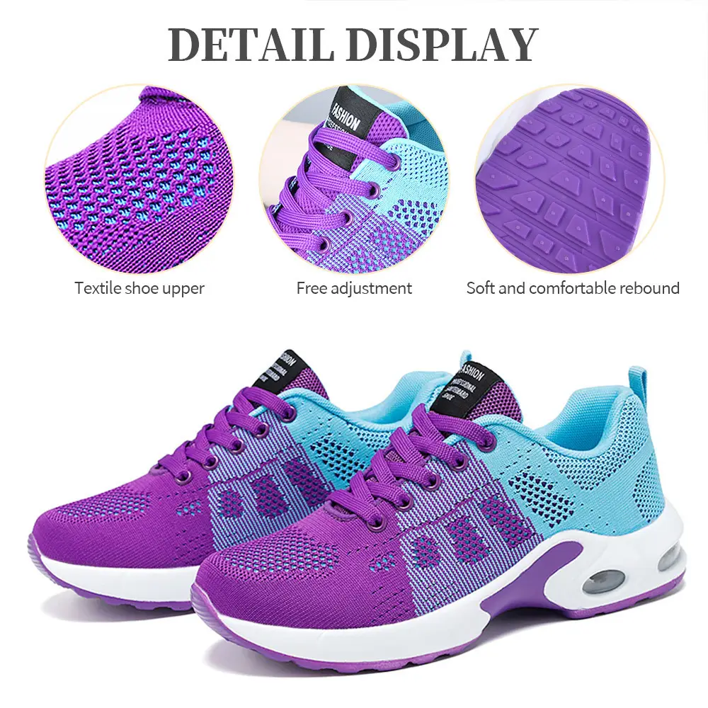 Women's Shoes Versatile Spring Large Size Casual Shoes Breathable Lightweight Lace-Up Air Cushion Cross-Border Sneakers for Women - Image 7