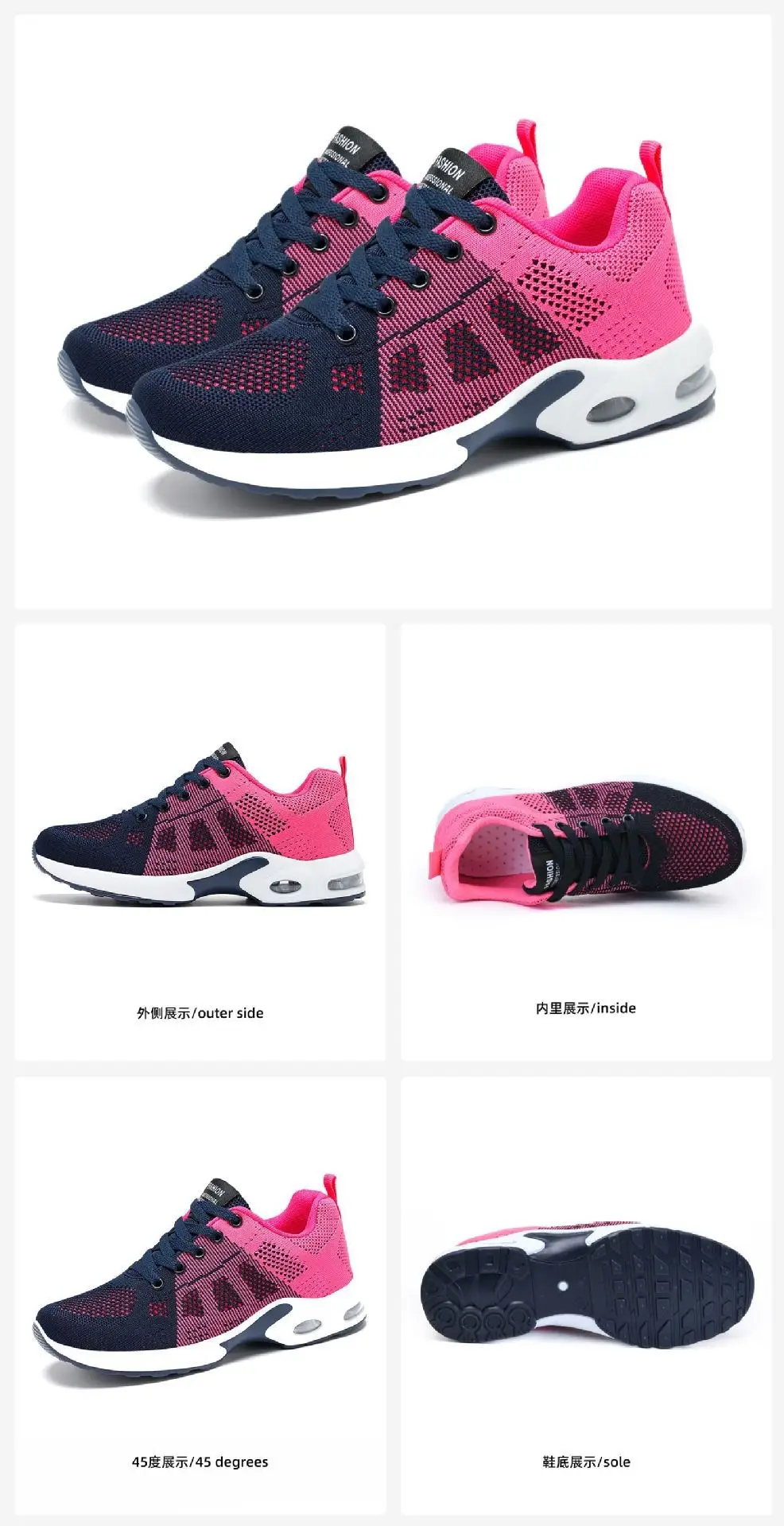 Women's Shoes Versatile Spring Large Size Casual Shoes Breathable Lightweight Lace-Up Air Cushion Cross-Border Sneakers for Women — feature 3
