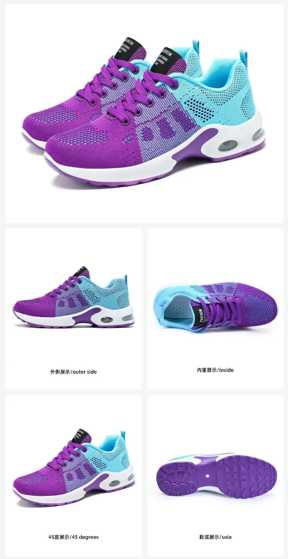 Women's Shoes Versatile Spring Large Size Casual Shoes Breathable Lightweight Lace-Up Air Cushion Cross-Border Sneakers for Women — feature 4