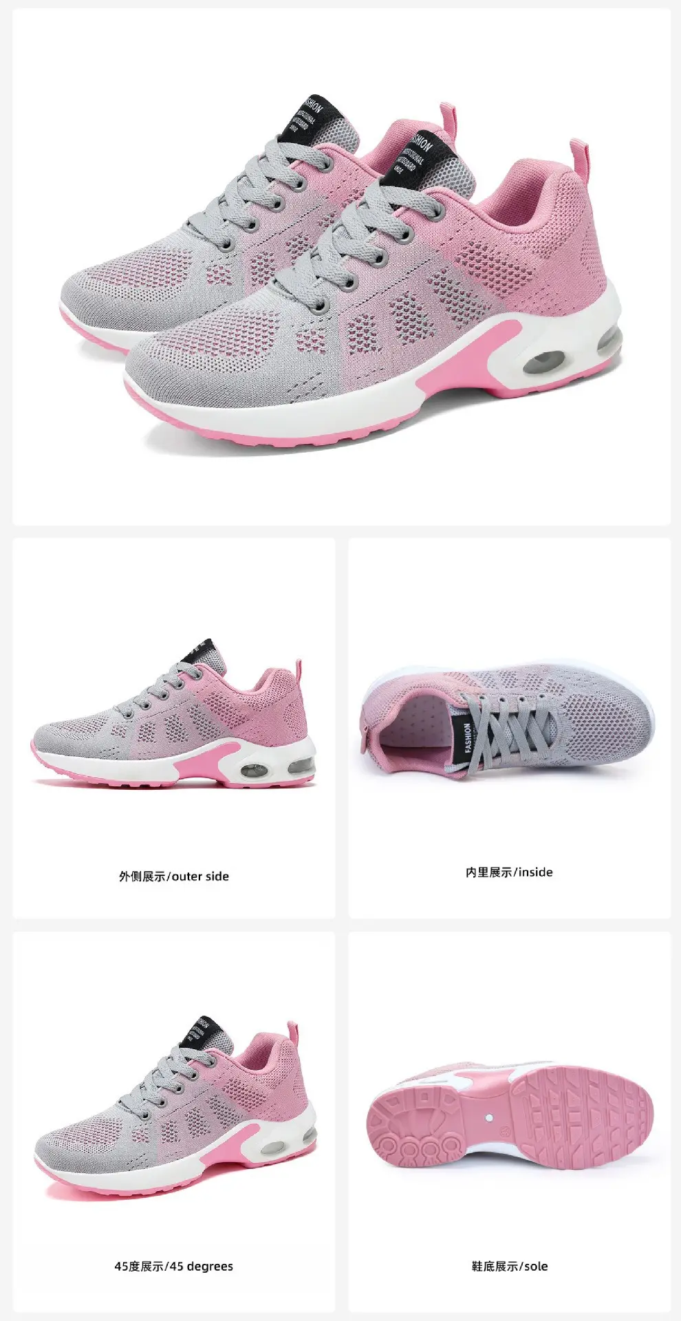 Women's Shoes Versatile Spring Large Size Casual Shoes Breathable Lightweight Lace-Up Air Cushion Cross-Border Sneakers for Women — feature 5