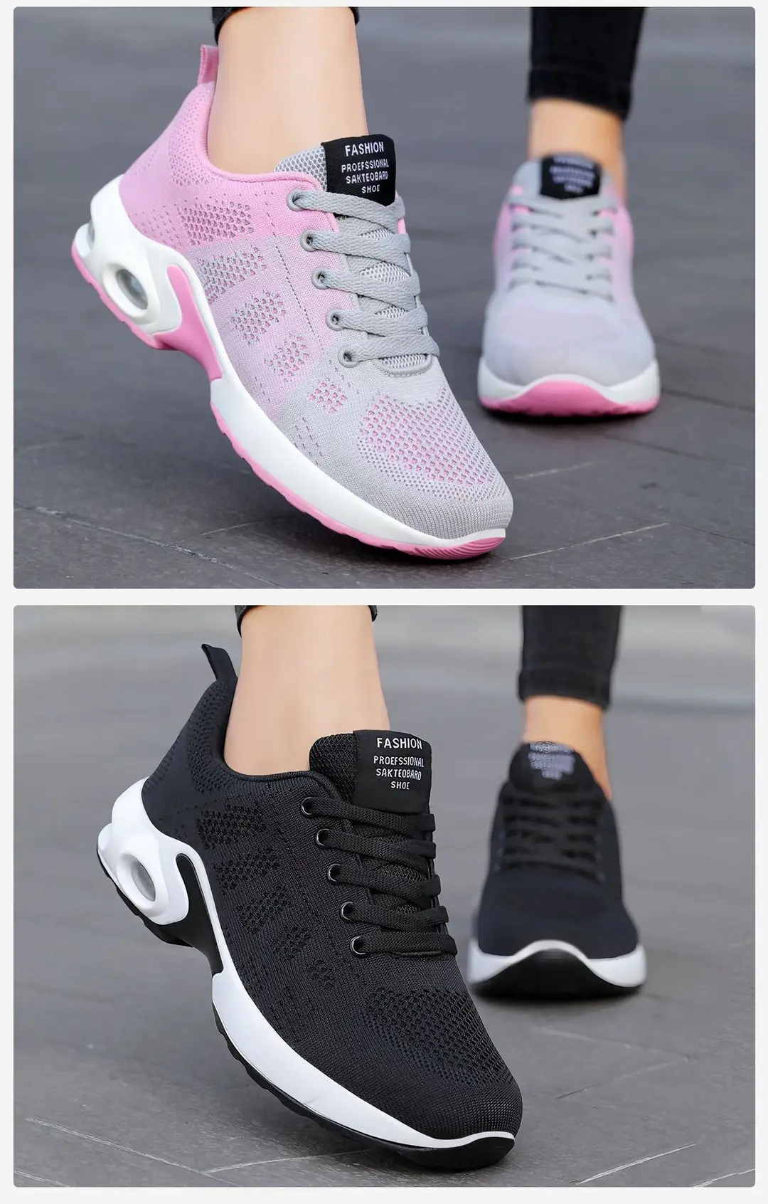 Women's Shoes Versatile Spring Large Size Casual Shoes Breathable Lightweight Lace-Up Air Cushion Cross-Border Sneakers for Women — feature 9
