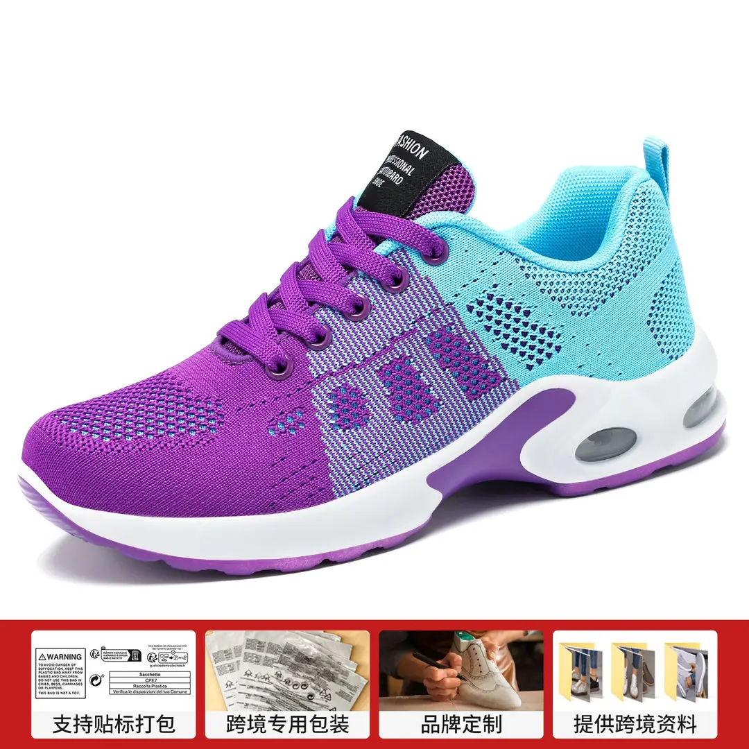 Women's Shoes Versatile Spring Large Size Casual Shoes Breathable Lightweight Lace-Up Air Cushion Cross-Border Sneakers for Women - Image 2