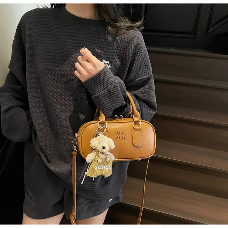 Pink Textured Shoulder Crossbody Bag for Women — feature 14