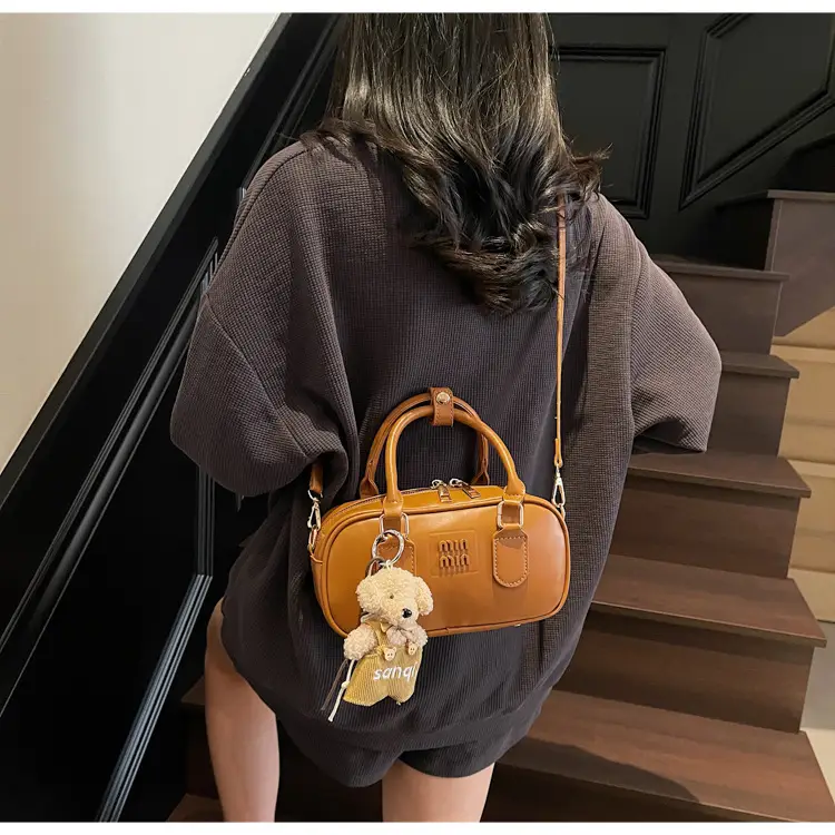Pink Textured Shoulder Crossbody Bag for Women — feature 15